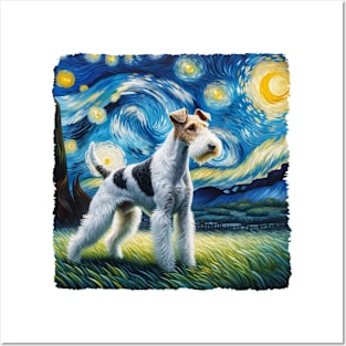 Pop Wire Fox Terrier Dog Portrait - Pet Portrait Posters and Art